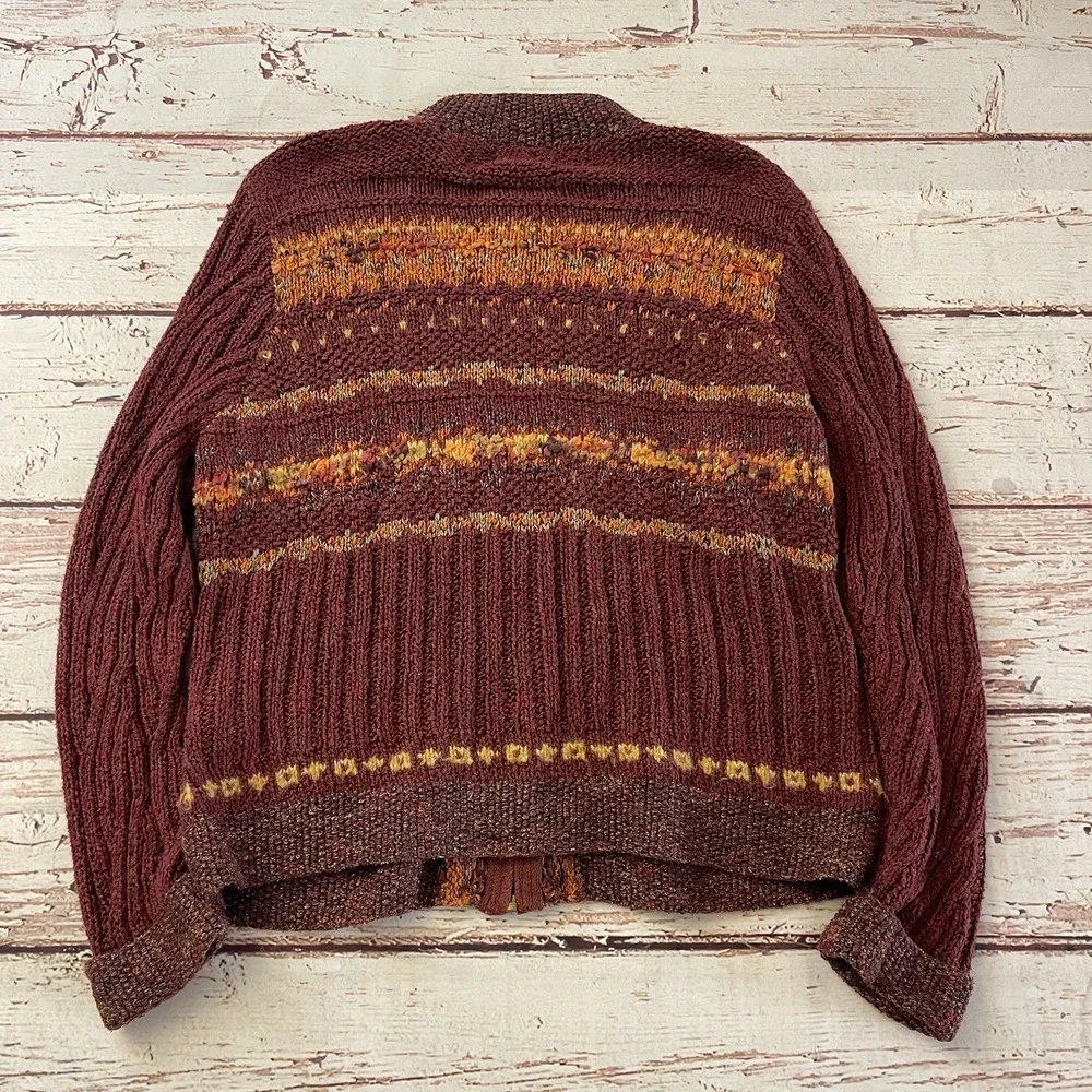 Vintage Sigrid Olsen Sport Cardigan Silk Wool Cable Knit Grandma knitted By Hand - Picture 9 of 12
